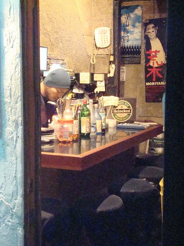 A glimpse into a bar in Golden Gai